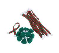 MUCKLILY 10 Juegos Mini Christmas Knit Hat Scarf Wool Yarn DIY Wine Bottle Covers Festive Doll Accessories For Holiday Crafts and Home Decor