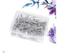 MUCKLILY 100 piezas Alfileres T de Acero Inoxidable con Caja de Plástico para Pelucas Costura Bloqueo y Modelado de Tejidos Kit de Fijación para Manualidades y Estilismo de Pelucas