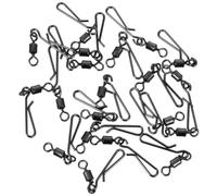 MUCKLILY 100 Piezas Eslabón Giratorio de Pesca de Cojinetes y Clip | Superficie Pulida, Cambio Rápido, Reduce Torsiones, para Línea y Señuelo en Pesca de Agua Dulce