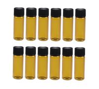 MUCKLILY 12 Botellas Pequeñas de Vidrio para Aceite y Perfumes, 5ml Capacidad, Tapa de Rosca, Portátiles para Viajar y Uso Diario