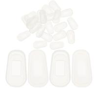 MUCKLILY 12 Pares Almohadillas Nasales de Silicona para Gafas Soporte Nasal Flexible Antideslizante Tamaño Grande L18Xw10 MM Color Blanco Piezas de Reparación para Monturas Ópticas