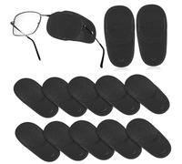MUCKLILY 12 piezas Parches Oculares Reutilizables para Estrabismo y Ambliopía Medianas para Ojo y Derecho Gafas de Tela No Tejida Transpirables y Cómodas