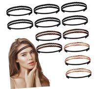 MUCKLILY 12piezas Diademas Trenzadas Elásticas Cabello Diademas Estrechas Diseño de Trenza Bandas Elásticas para Tejer Decoración Cabello Trenzado Tocado de Mujer para Fiesta