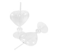 MUCKLILY 2 Copas de Vidrio Forma de Corazón para San Valentín, Capacidad 210ml y 180ml, Estructura Resistente y Tacto Cómodo, Ideales para Casa y Hotel