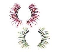 MUCKLILY 2 De Pestañas Postizas Con Efecto Dramático Brillantes Y En Forma De D Para Maquillaje Cosplay Lentejuelas Fiestas Bricolaje Brillo Y Racimos Exagerados Extensiones
