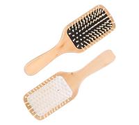 MUCKLILY 2 Peines de Madera para Peluquería Masajeador de Cuero Cabelludo, Diseño Bolsa de Aire para Uso en Casa y Viaje, Color Blanco y Negro