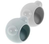 MUCKLILY 2 Piezas Casa de Cerámica para Hámsters Enanos y Jerbos, Accesorio Decorativo y Refugio Fresco para Verano Diseño Estilo Cueva en Azul y Blanco