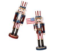 MUCKLILY 2 Piezas Cascanueces Soldado Decorativo Americano para Escritorio Hogar Sala Regalo Festivo