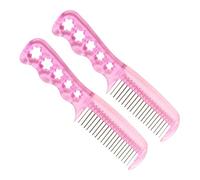 MUCKLILY 2 piezas Cepillo Alambre Antiestático para Pelucas y Muñecas Color Rosa Desenredante Ligero y Portátil para Mujeres y Extensiones Sintéticas