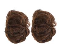 MUCKLILY 2 Piezas Diadema para Peluca de Mujer Extensión de Moño Postizo Moño Falsos y Cabello Ondulado Fabricado Material Suave