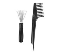 MUCKLILY 2 Piezas Peine De Limpieza Removedor De Polvo De Cepillo De Pelo Rastrillo Removedor De Cepillos Para El Cabello Limpiador De Polvo De Peine Cepillo De Pelo Abdominales Negro