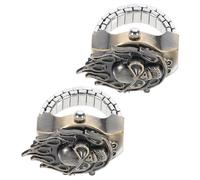 MUCKLILY 2 piezas Reloj Anillo Elástico Vintage para Dedo Diseño Punk Retro Unisex Resistente y Decorativo
