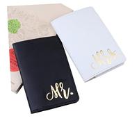 MUCKLILY 2 Piezas Titular Tarjeta De Identificación De Cuero Sintético para Pasaporte Portadocumentos Estuche Libreta De Pasaporte para Tarjetas De Crédito y Documentos De Identidad