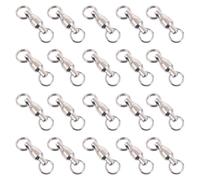 MUCKLILY 20 Piezas Conector Giratorio de Pesca de Acero Inoxidable Rodamientos de Bolas, Anillas Sólidas y Diseño Ligero para Diferentes Métodos de Pesca