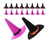 MUCKLILY 20 Sombreros de Bruja Miniatura de Fieltro 8 CM 20 Piezas Negro y Morado Sombreros Pequeños para Manualidades DIY Decoración de Halloween y Accesorios para Muñecas