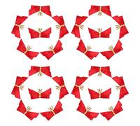 MUCKLILY 24 Piezas de Campanas Navideñas Lazos Rojos de Poliéster Decoraciones Colgantes para Árbol de Navidad Guirnaldas y Puertas Reutilizables para Fiestas y Ambientación Navideña