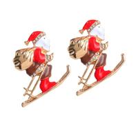 MUCKLILY 2piezas Adornos de Broche Creativos Broches de Papá Noel Broche Temática Navideña para Decorar Ropa Fiestas de Navidad