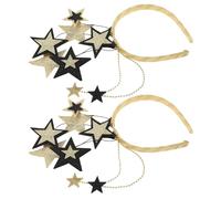 MUCKLILY 2piezas Diadema Estilo de Estrellas Brillantes Diadema de Lentejuelas Forma de Cinco Puntas para Niñas para Fiestas de Cumpleaños y Festividades