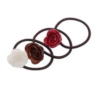 MUCKLILY 3 Piezas Coletero de Rosa Bandas Elásticas para Cabello Accesorios Decorativos para Bodas y Playa Color Rojo Milk Chocolate