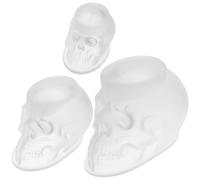 MUCKLILY 3 Piezas Molde de Silicona para Velas de Calavera Reutilizable, Molde 3d para Manualidades de Halloween, Adecuado para Hacer Velas y Adornos DIY