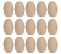 MUCKLILY 30 Piezas Cuentas Sueltas de Madera Ovaladas, 30x20 Mm, Beige, Superficie Lisa sin Rebabas, para Guirnaldas de Cuentas de Madera y Joyería DIY