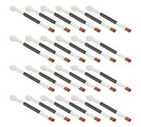 MUCKLILY 30 Pinceles para Sombras de Ojos de Doble Punta con Tubo de Aluminio Plateado Aplicadores de Maquillaje con Punta de Látex Suave Juego Compacto para Cejas y Ojos Adecuado para