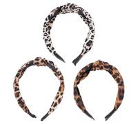 MUCKLILY 3piezas Diadema Estampado De Leopardo Cruzada Para Mujer Decoración De Cabello Para Fiestas
