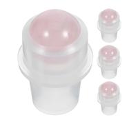 MUCKLILY 4 Piezas Bola de Jade Rosa para Botella de Aceite Esencial Roll-on de 10 Ml Cuello de 16 Mm, Reutilizable y Fácil de Usar para Difusores y Rodillos