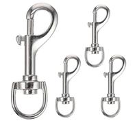 MUCKLILY 4 Piezas Gancho de Aleación para Correa de Perro Cierre Giratorio y Fácil Apertura, Accesorio Multiusos para Adorno y Accesorios de Bolso, Color Plata