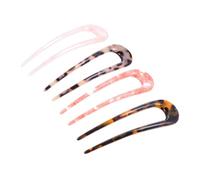 MUCKLILY 4 Piezas Peine de Horquilla de Acetato Horquillas Forma Pinza para Moño de Doble Punta para Sujetar Moños el Cabello para Peinados de Fiesta