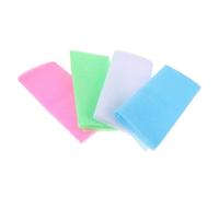 MUCKLILY 4 Piezas Toallas Exfoliantes de Ducha Paños de Nylon Suaves para Cuerpo y Espalda Reutilizables y Absorbentes Colores Surtidos Rosa Azul Verde y Blanco