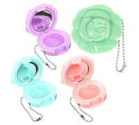 MUCKLILY 4piezas Cajas de Embalaje para Lápiz Labial Rellenables Organizador Pintalabios Rosa Floral Lavanda Púrpura Verde Menta Azul Paletas de Maquillaje Vacías para Cosméticos