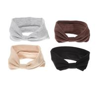 MUCKLILY 4piezas Diadema De Yoga Elástica De Para Hacer Yoga Ejercicio y Lavarse La Cara Diademas De Algodón Para Mujer Pelo y Actividades Diarias