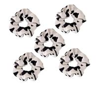MUCKLILY 5 Piezas Anillos para Cabello con Patrón de Vaca Elásticos y Suaves Diseño Elegante Forma de Intestino para Coletas Accesorios Femeninos para Peinados Versátiles