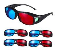 MUCKLILY 5 piezas Gafas Anaglifo Rojo y Azul Unidades de Plástico Ligeras para Cine Casa y Teatro Gafas de Visualización Pasivas Cómodas sin Batería para Películas y Tv