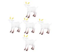 MUCKLILY 5Piezas Animales de Granja PVC de Cabras Corderos y Ovejas Blancas para Decoración y DIY Adornos Adorables para Jardín y Educación Infantil