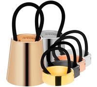 MUCKLILY 6 Piezas de Coleteros Metálicos Cabello, Elásticos Circulares en Colores Rosa Dorado, Dorado, Plateado y Negro, Accesorios para Mujer y Niña, Puños para Coleta Versátiles y