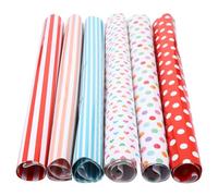 MUCKLILY 6 Piezas Papel de Obsequio para Cumpleaños y Envoltorios Creativos de Papel Diseño de Puntos Rojos y Blancos para Manualidades y Regalos Únicos
