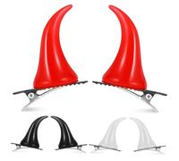 MUCKLILY 6 Piezas para Pelo Demonio de Resina Ligera Clips Decorativos de Halloween con Sujeción Firme Accesorios Versátiles para Disfraces y Peinados Creativos