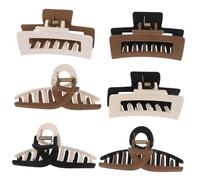 MUCKLILY 6 piezas Pinzas para Pelo Mate de Resina Bicolor Garras Antideslizantes para Cabello Fino y Grueso Accesorios para Mujeres y Niñas Estilo Clean Girl Aesthetic