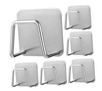 MUCKLILY 6 Piezas Soporte para Esponjas de Acero Inoxidable Autoadhesivo Organizador para Fregadero Almacenamiento Multiuso para Cocina y Baño Resistente y Fácil de Instalar
