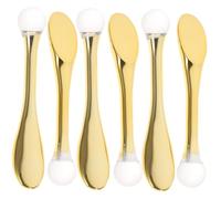 MUCKLILY 6piezas Cucharas Para Masaje Facial y Aplicadores De Crema Para Ojos Varillas De Masaje De Inoxidable Con Acabado Dorado Herramientas De Cuidado Facial Para Ojos y