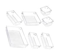 MUCKLILY 7piezas Caja De Almacenamiento Transparente Joyeros Organizador De Cosméticos Caja Metacrilato Resistente y Duradera