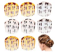 MUCKLILY 8 Piezas Peinetas Laterales Francesas Pequeñas Accesorios para Peinados Decorativos Clips Seguros para Mujeres Bodas y Diario