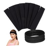 MUCKLILY 8piezas Diademas Deportivas Para Correr y Fitness Unidades Negras Elásticas y Transpirables Para Hombre y Mujer Para Yoga y Entrenamiento