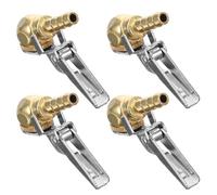 MUCKLILY Adaptador de Inflador de Neumáticos de Latón Resistente Mandril Metálico de Conexión Rápida 4 Piezas Doradas para Inflado Preciso Fugas Uso Portátil para Coches y Suv