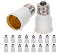 MUCKLILY Adaptador de Portalámparas E12 a E14 15 Piezas Blanco Convertidor de Base de Bombilla Compatible para Cocina Dormitorio y Restaurante Casquillo de Lámpara Sensor de Luz