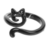 MUCKLILY Anillo Ajustable Gato Metálico Pequeño Diseño Geométrico Único Joyería Femenina Divertido para Uso Diario y Regalo
