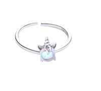 MUCKLILY Anillo de Unicornio de Apertura en Plata S925 de Moda para Mujer