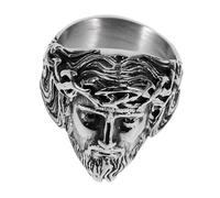 MUCKLILY Anillo Inoxidable Para Hombre Diseño Vintage De Jesús Joyería Resistente y Para Ocasión